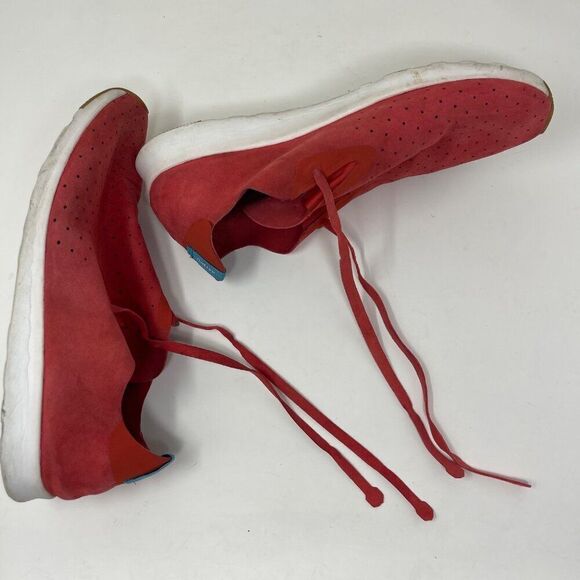 Native Men's Size 12 Red Suede Perforated Slip-On Sneakers - Picture 3 of 10